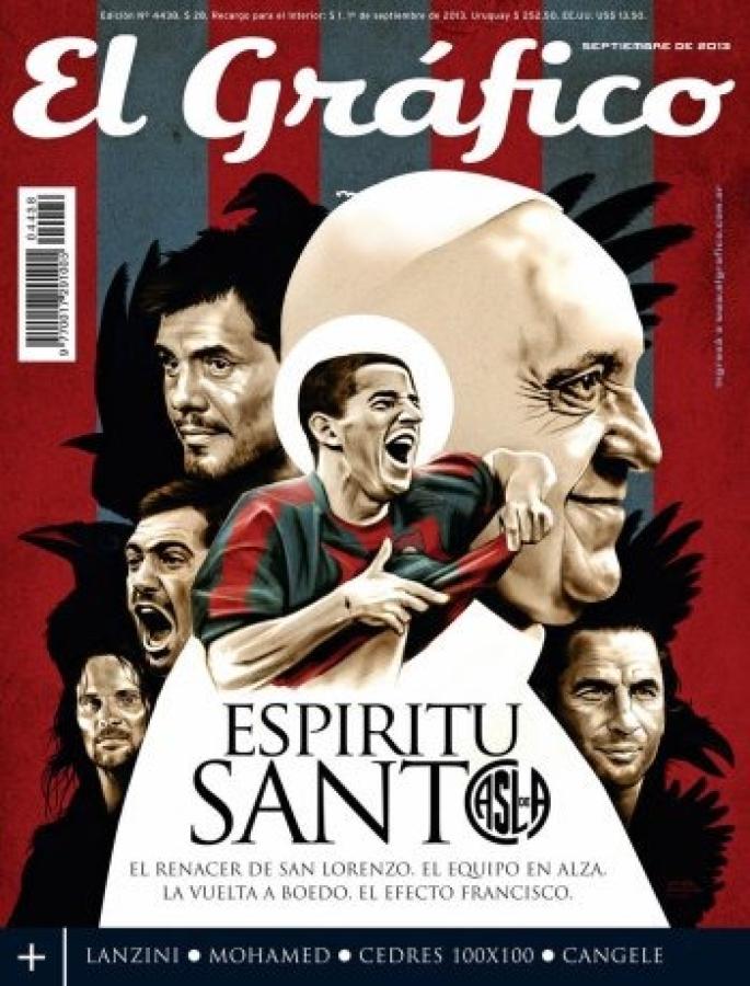 Imagen El Papa Francisco, en la tapa de El Gráfico, en septiembre de 2013.