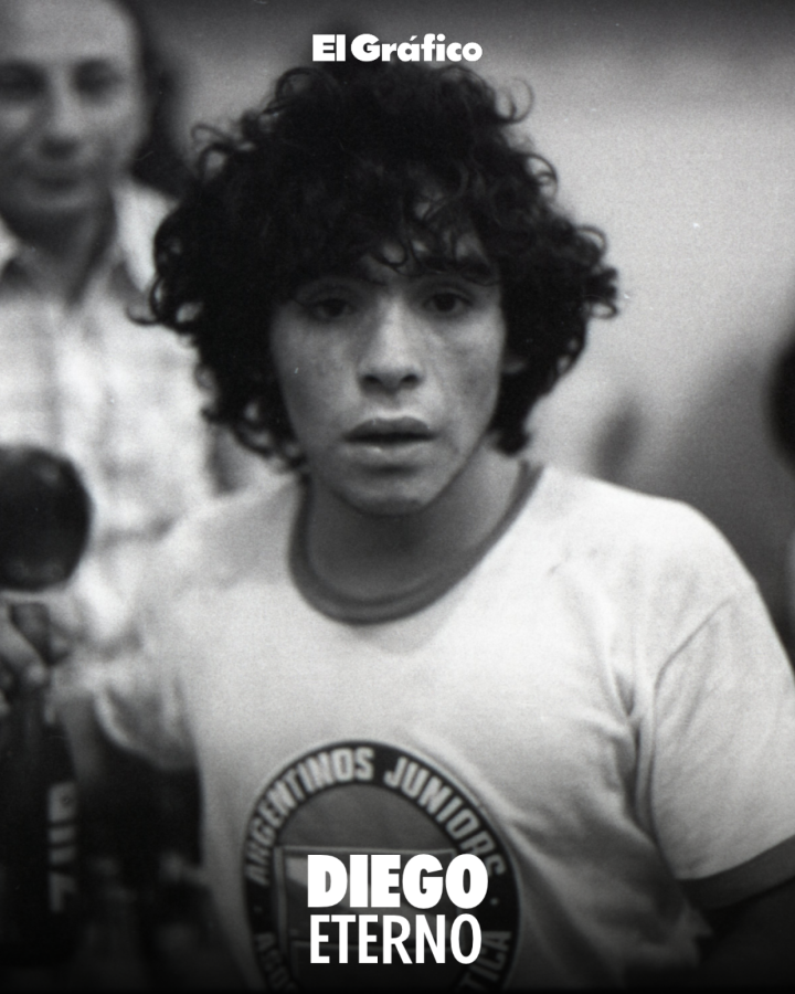 Imagen Primer plano de Maradona: retrato de Diego luego de su debut en Argentinos ante Talleres en 1976.
