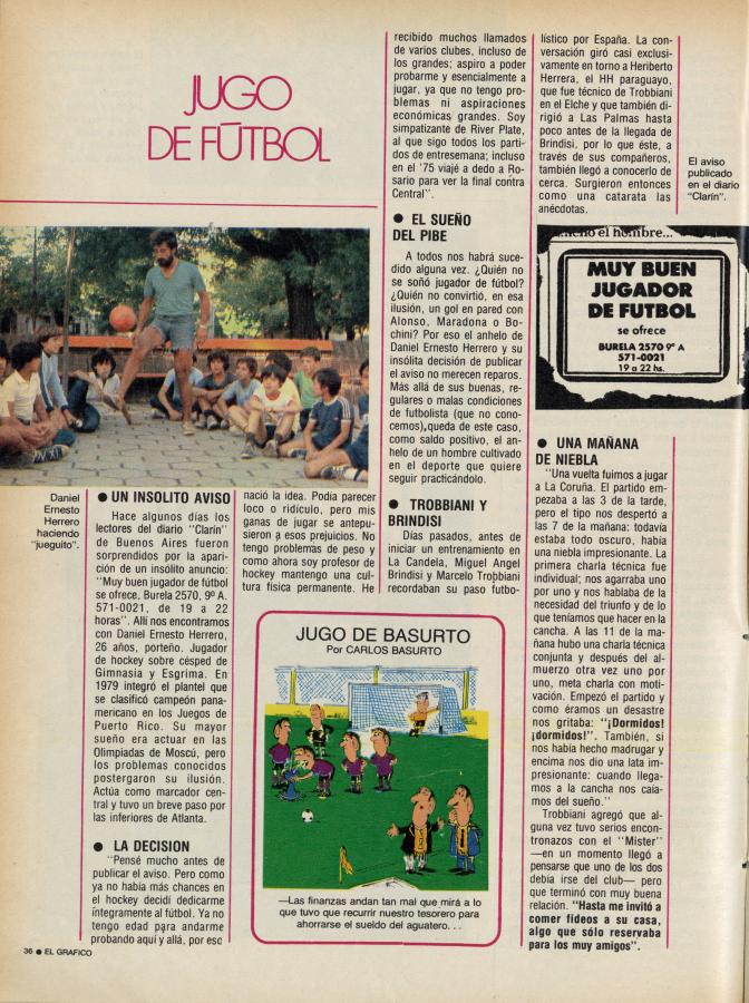 Imagen La nota a Daniel Herrero, tal como la publicó El Gráfico
