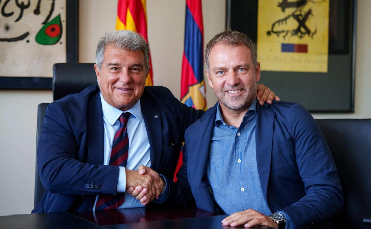 Imagen Este viernes Flick cumplirá 100 partidos al frente de Barcelona.