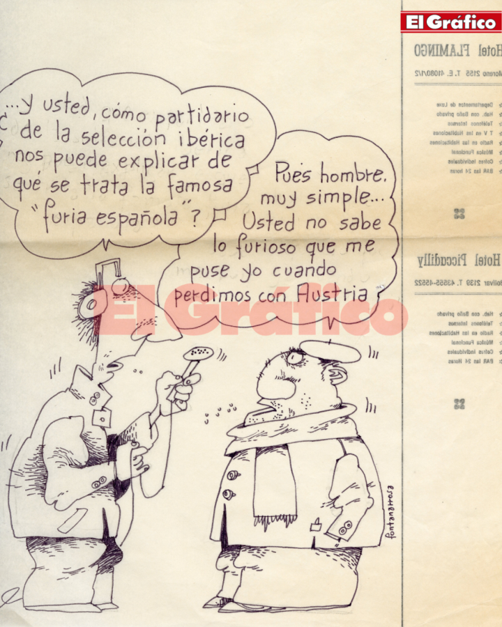 Imagen Un dibujo inédito de Roberto Fontanarrosa, con los detalles del hotel.