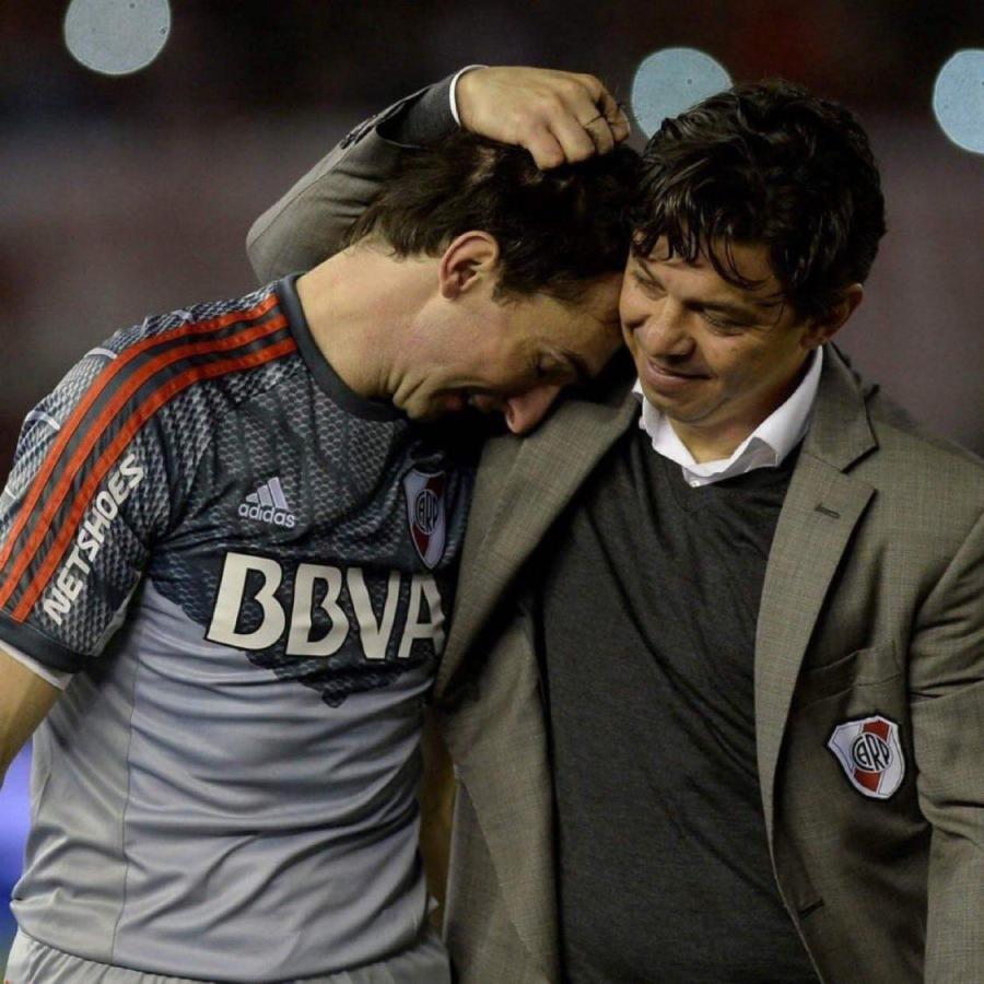 Imagen Gallardo y Barovero el día de su despedida de River en 2016. Diez años después volverán a trabajar juntos.