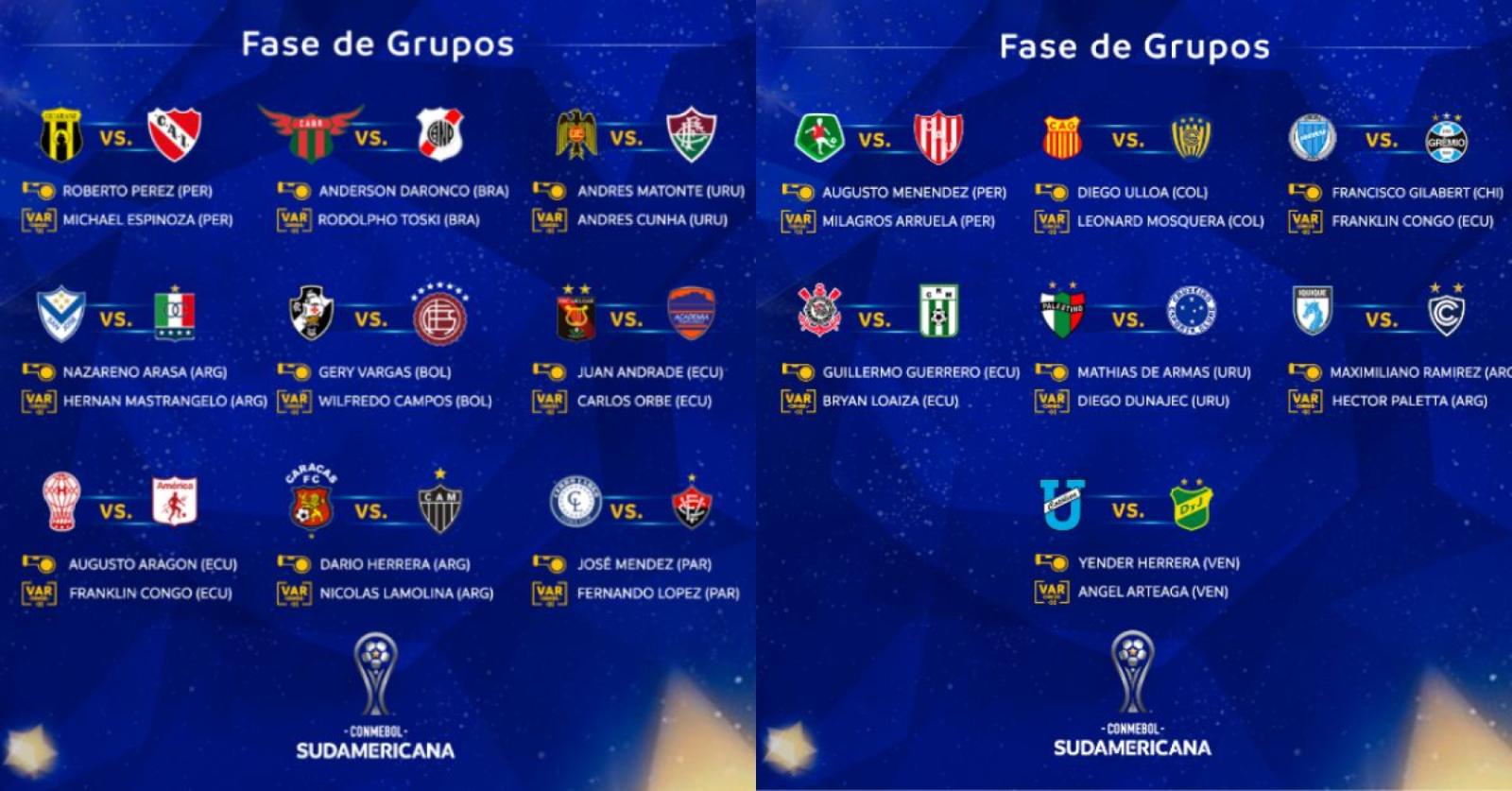 Imagen Los árbitros de la Sudamericana de la semana próxima.