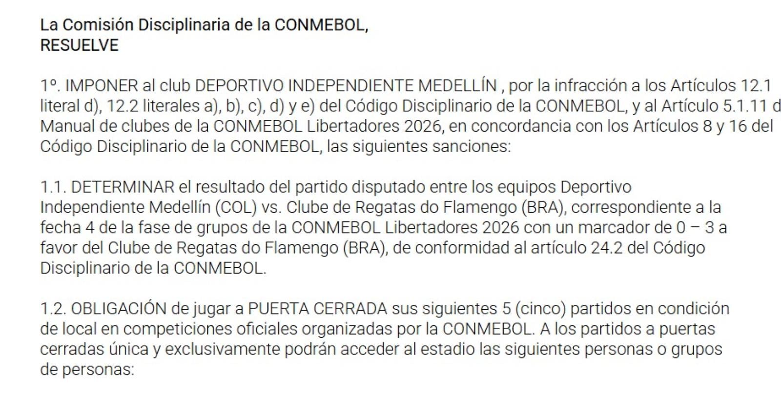 Imagen Conmebol hizo oficial la decisión este jueves