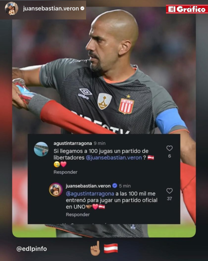 Imagen El gracioso ida y vuelta entre Verón y un hincha de Estudiantes