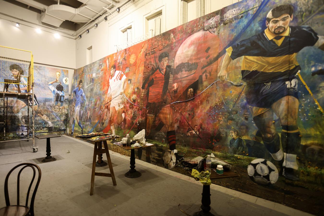 Imagen Parte de la obra de Rovira, todavía sin terminar pero en proceso final. Foto: Gonzalo Colini.
