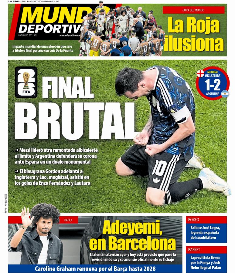 Imagen "Final brutal", sentenció Mundo Deportivo.