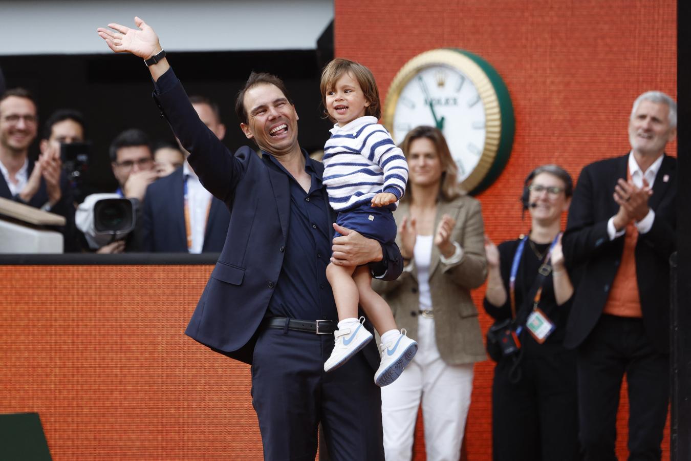 Imagen Rafael Nadal y Rafael Nadal Jr, su hijo. Foto: AFP