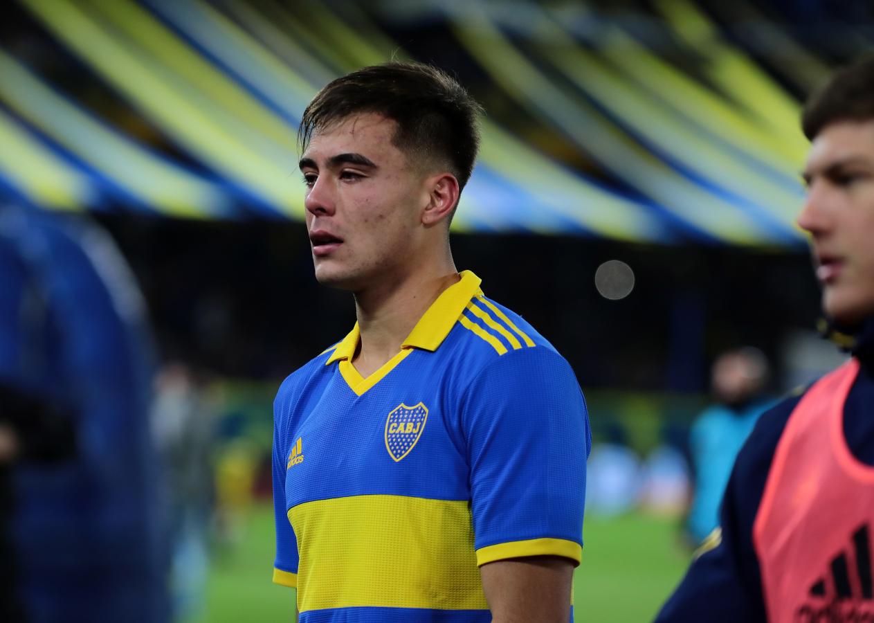 Imagen Aarón Anselmino debutó en Boca durante 2023, con Jorge Almirón como DT. Foto: Fotobaires