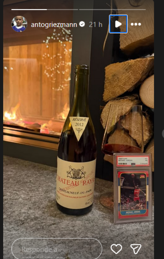 Imagen Griezmann exhibió su vino de lujo y la figurita de Jordan de 7 mil euros.