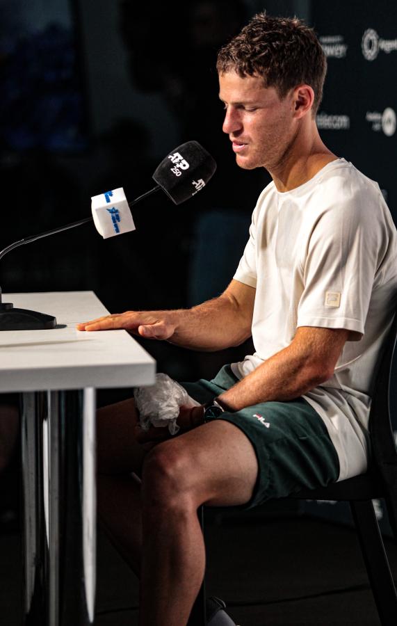 Imagen Diego Schwartzman y la última rueda de prensa como jugador. Imagen: José Rieiro.