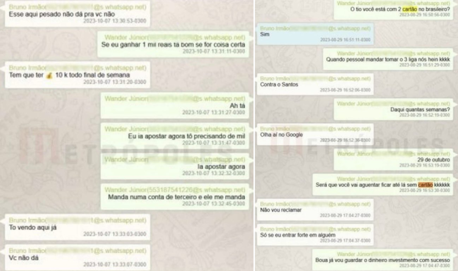 Imagen El chat que compromete a Bruno Henrique.