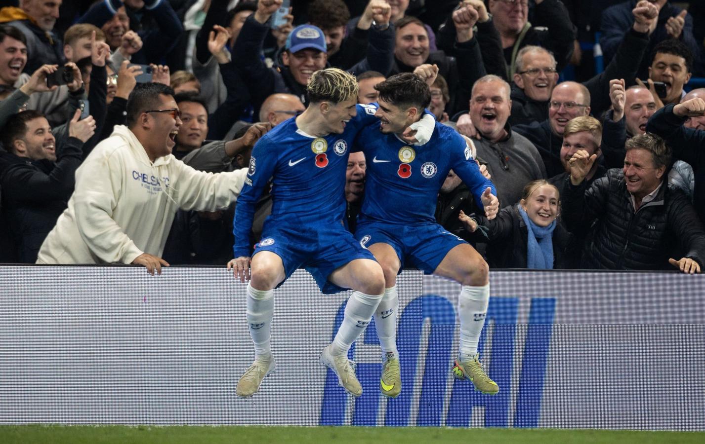 Imagen Garnacho y Neto festejan el 3-0 final de Chelsea sobre Wolves.