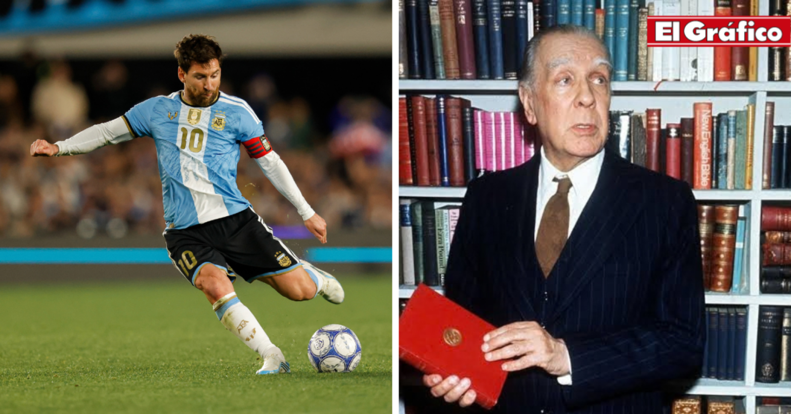 Imagen Messi y Borges, cada uno fue la ciencia de su rama particular, cada uno fue señalado.