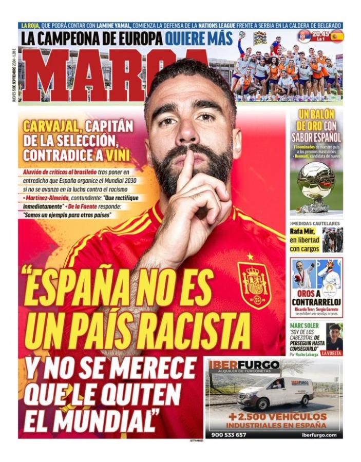 Imagen La disputa entre Carvajal y Vini escaló demasiado y fue tapa de todos los portales.