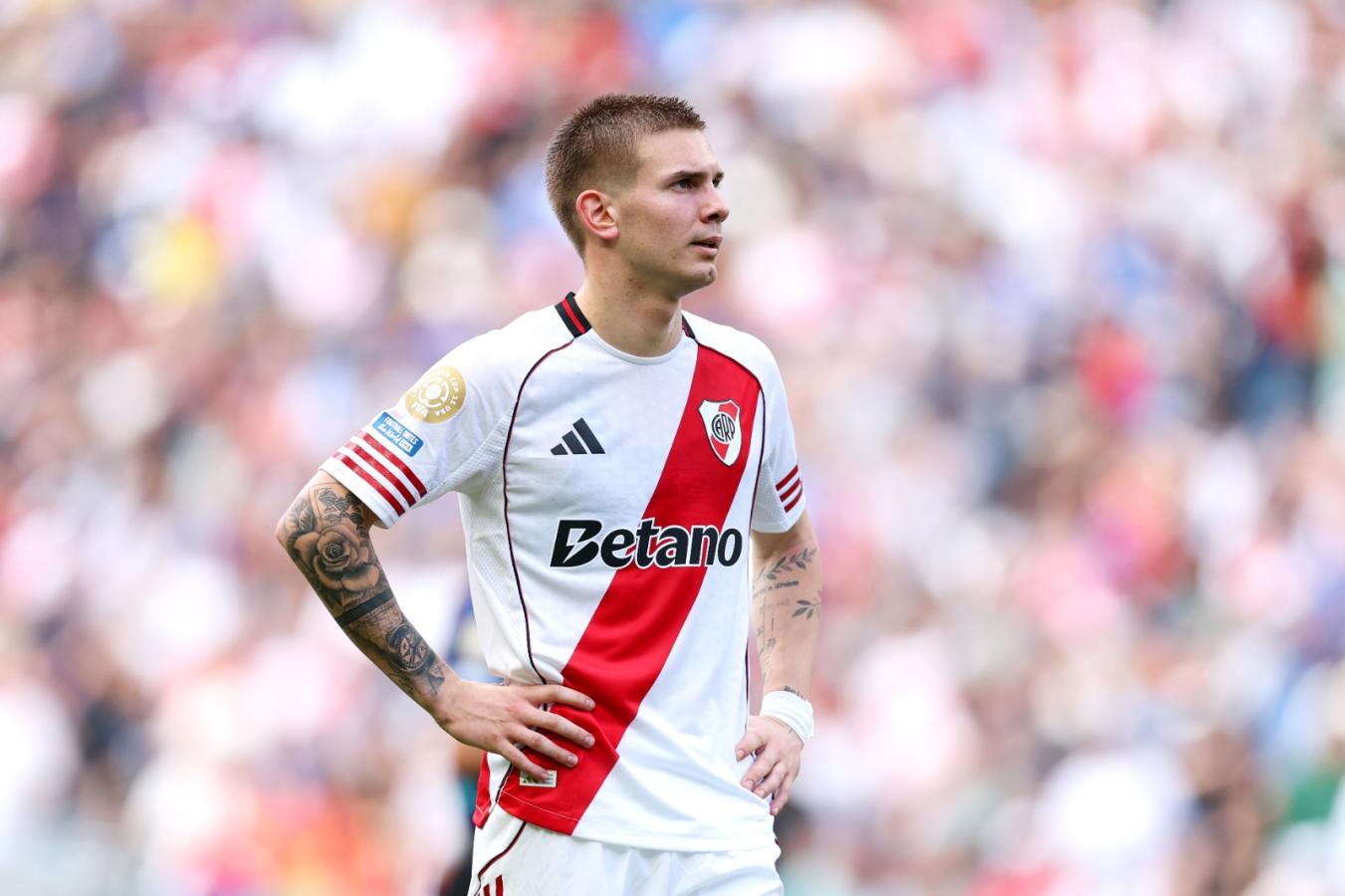 Imagen Un cierre en River poco feliz para Mastantuono.