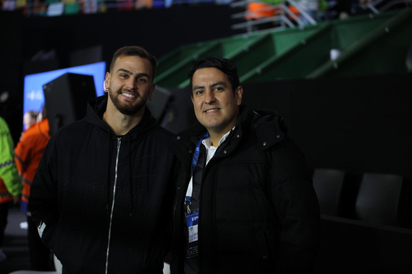 Imagen Leandro González Pírez, jugador de River, estuvo presente en el Parque Roca.