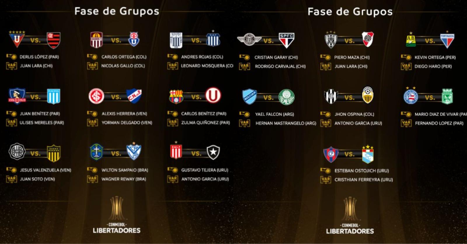 Imagen Las designaciones arbitrales de la fecha 3 de la Libertadores 2025.