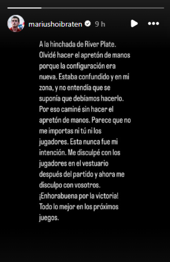 Imagen Las disculpas públicas de Marius Hoibraten.