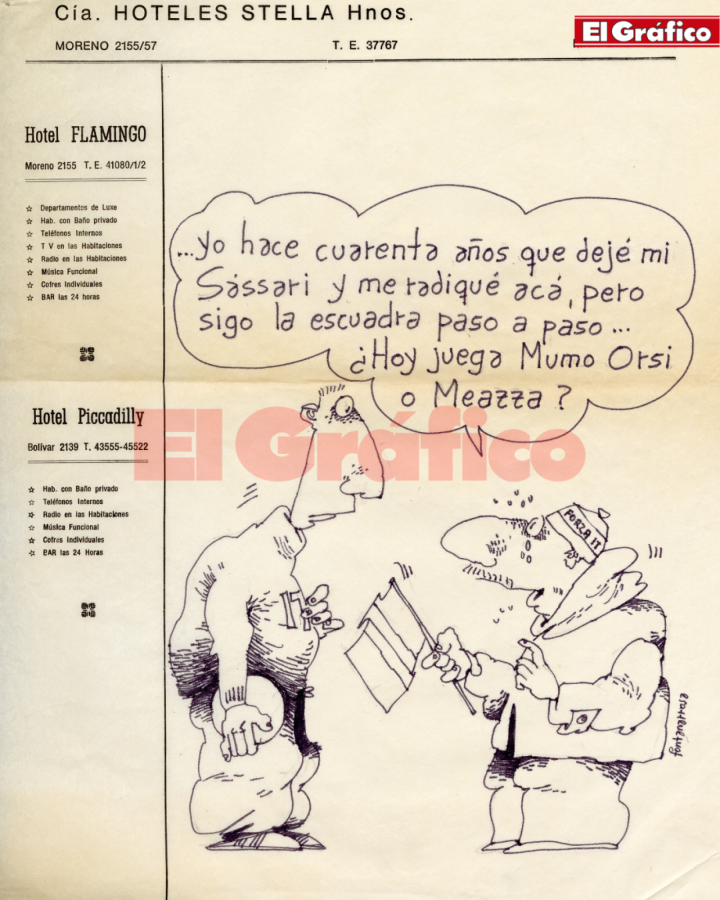 Imagen Un dibujo inédito de Roberto Fontanarrosa, con los detalles del hotel.