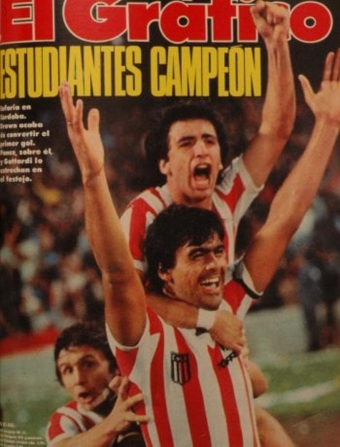 Imagen Estudiantes campeón Metropolitano 1982 en la tapa de El Gráfico.