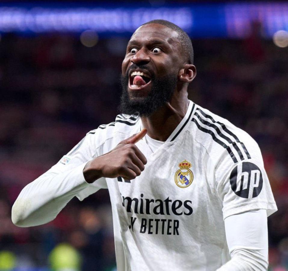 Imagen Rudiger y su habitual (y polémico) festejo, simulando una decapitación.