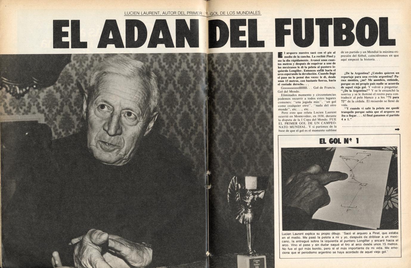 Imagen La nota de El Gráfico con Lucien Laurent, en mayo de 1978.