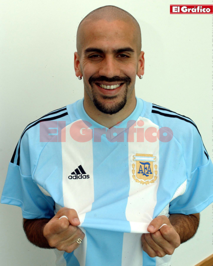 Imagen Verón, con la camiseta de la Selección Nacional, con la que jugó dos mundiales
