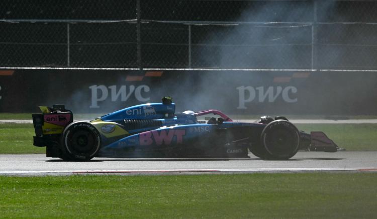Imagen de El trompo de Franco Colapinto en el Gran Premio de México
