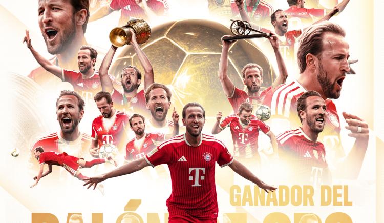 Imagen de Doble ruptura dorada: Harry Kane rompe las sequías de Inglaterra y del Bayern de Múnich con un Balón de Oro histórico
