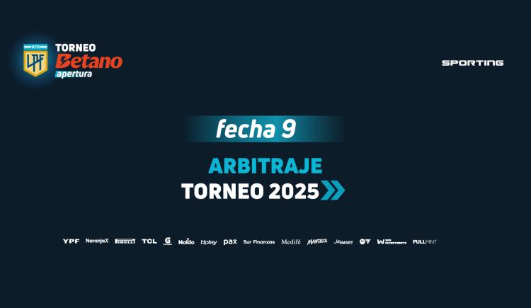 Imagen de Designación de árbitros para la fecha 9 del Torneo Apertura 2025