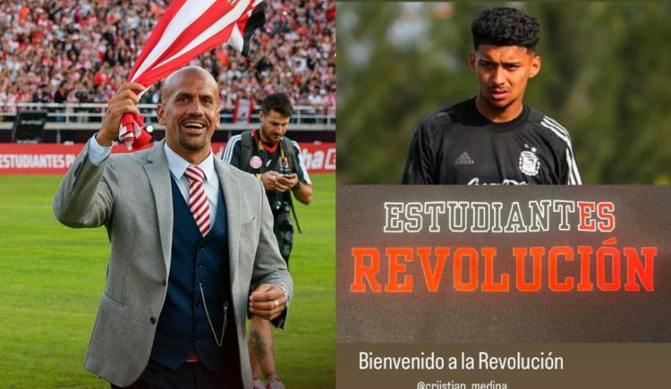 Imagen de "Bienvenido a la Revolución": Verón oficializó a Medina como nuevo refuerzo de Estudiantes