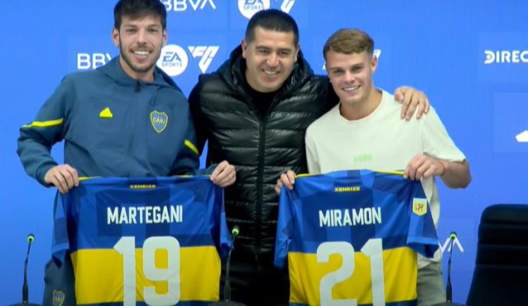 Imagen de Boca presentó a Martegani y Miramón: "Mi papá se largó a llorar"