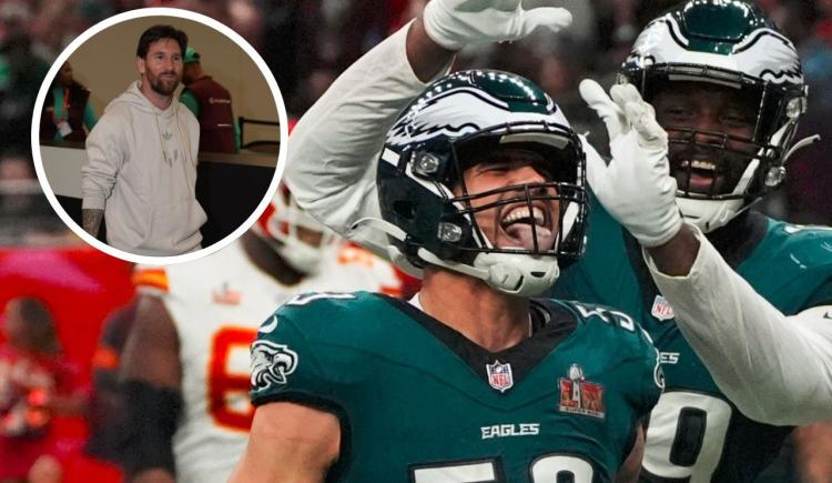 Imagen de Lionel Messi fue testigo de la paliza de los Eagles, que obtuvieron su segundo Super Bowl